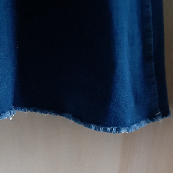 Super Flare High Waisted Fringe Denim Baby Doll Bell Bottoms - Picture 2 of 3